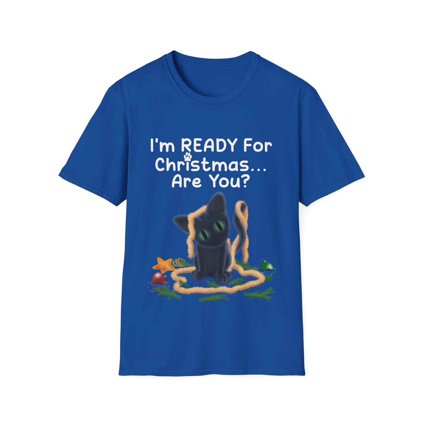 Christmas Cat T-Shirt, Funny Holiday Tee, Unisex Shirt for Cat Lovers, Festive Apparel Gift, Cute Christmas Outfit (AUS PRINTED)
