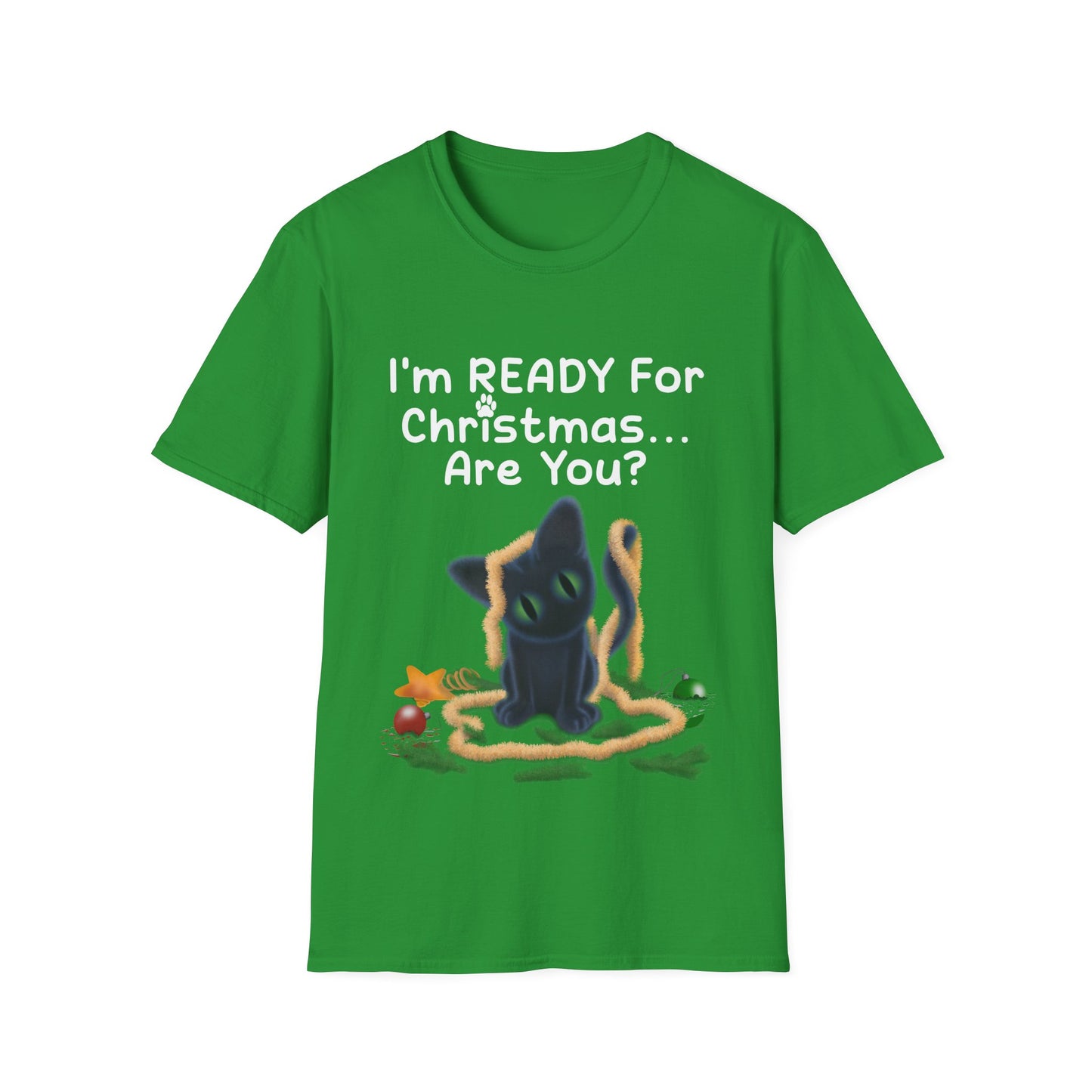 Christmas Cat T-Shirt, Funny Holiday Tee, Unisex Shirt for Cat Lovers, Festive Apparel Gift, Cute Christmas Outfit (AUS PRINTED)