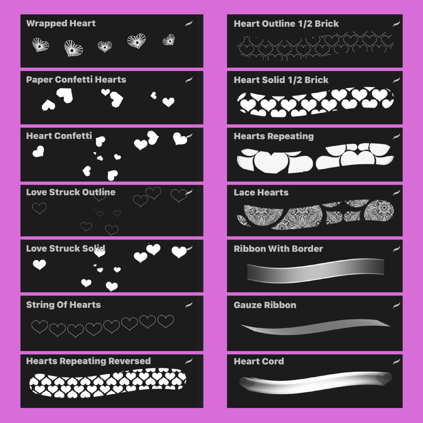 14 Heart-Shaped Brushes