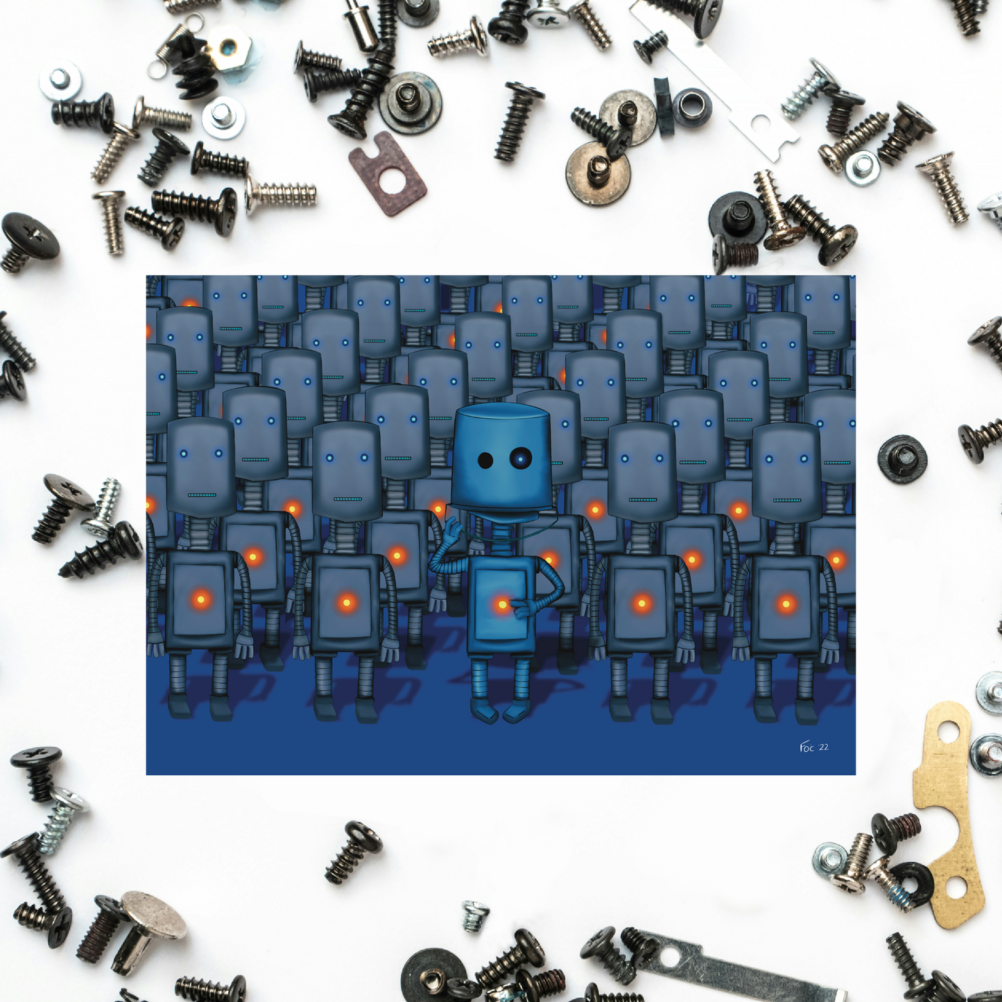 Robot Printable Greeting Card