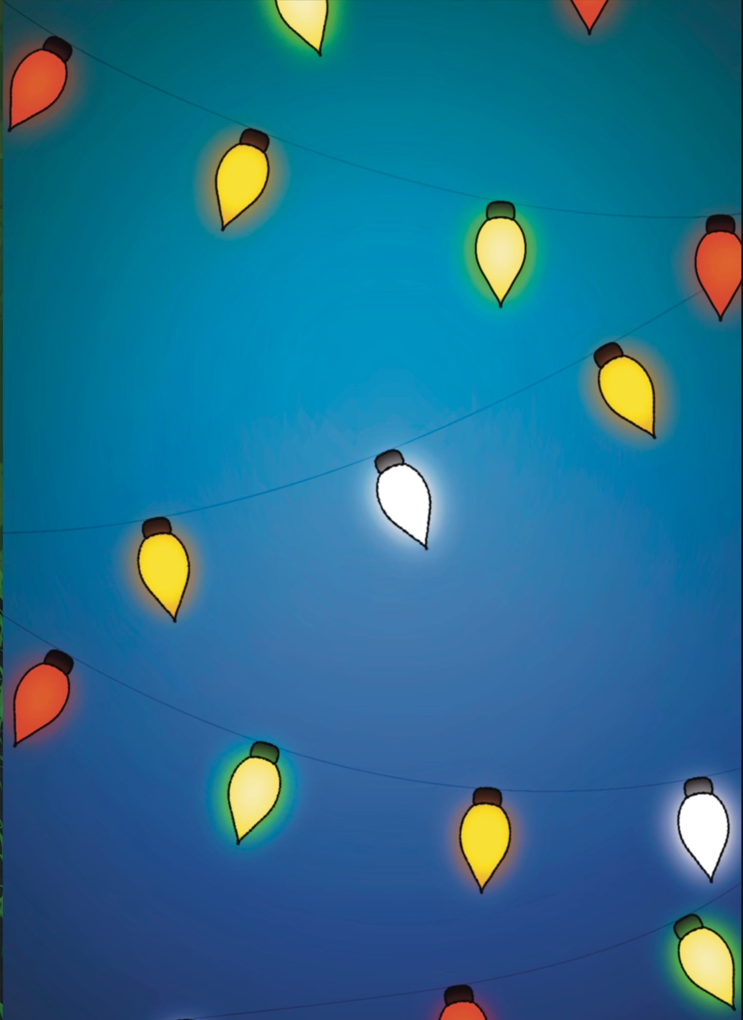 Printable Christmas Lights Greeting Card