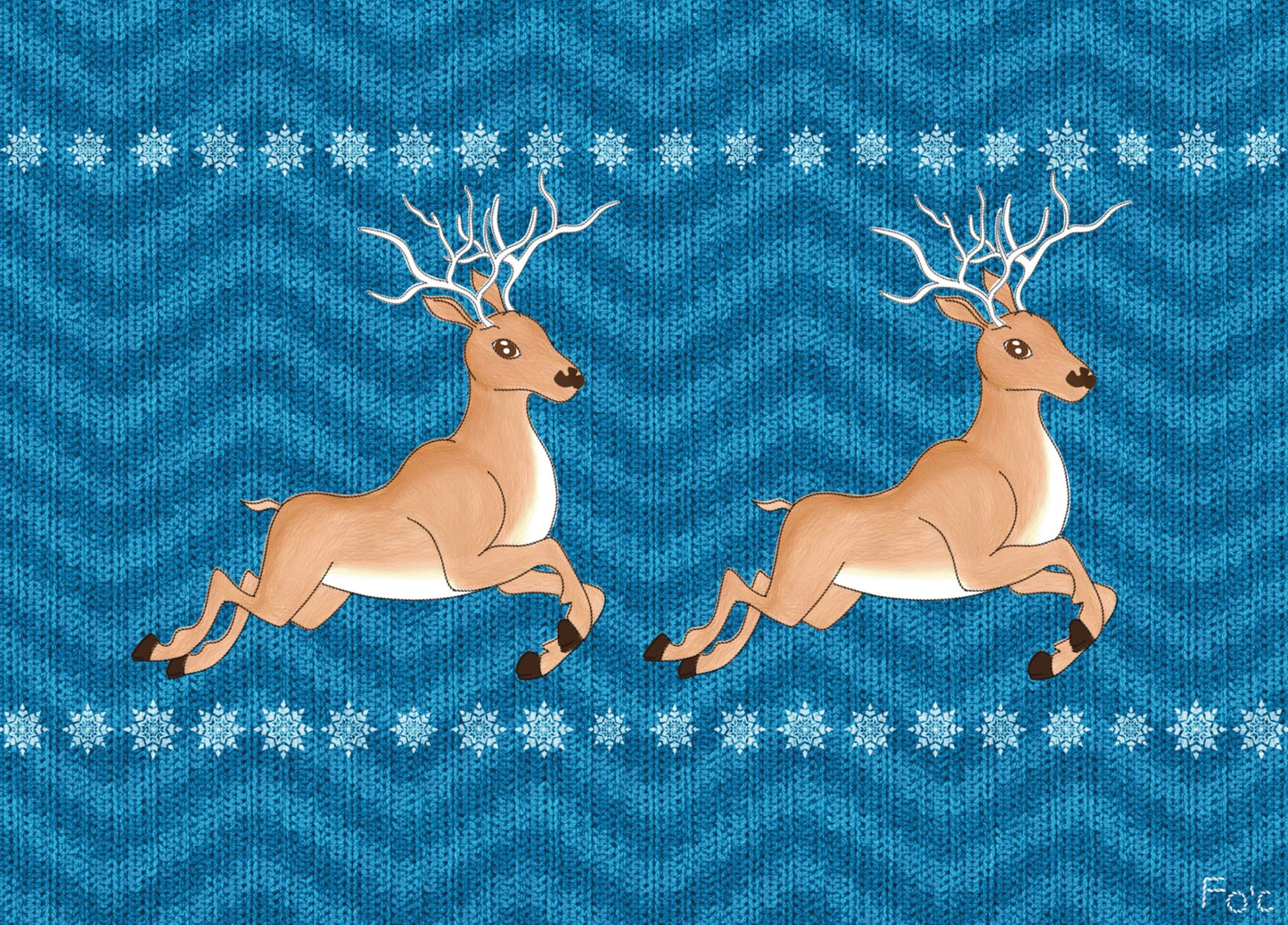 Printable Reindeer Sweater Christmas Greeting Card