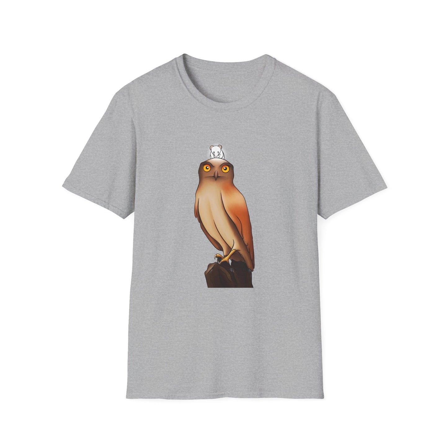 Owl T-Shirt with award-winning “Eyes of Wisdom” artwork. Nature lover, funny, statement piece shirt.