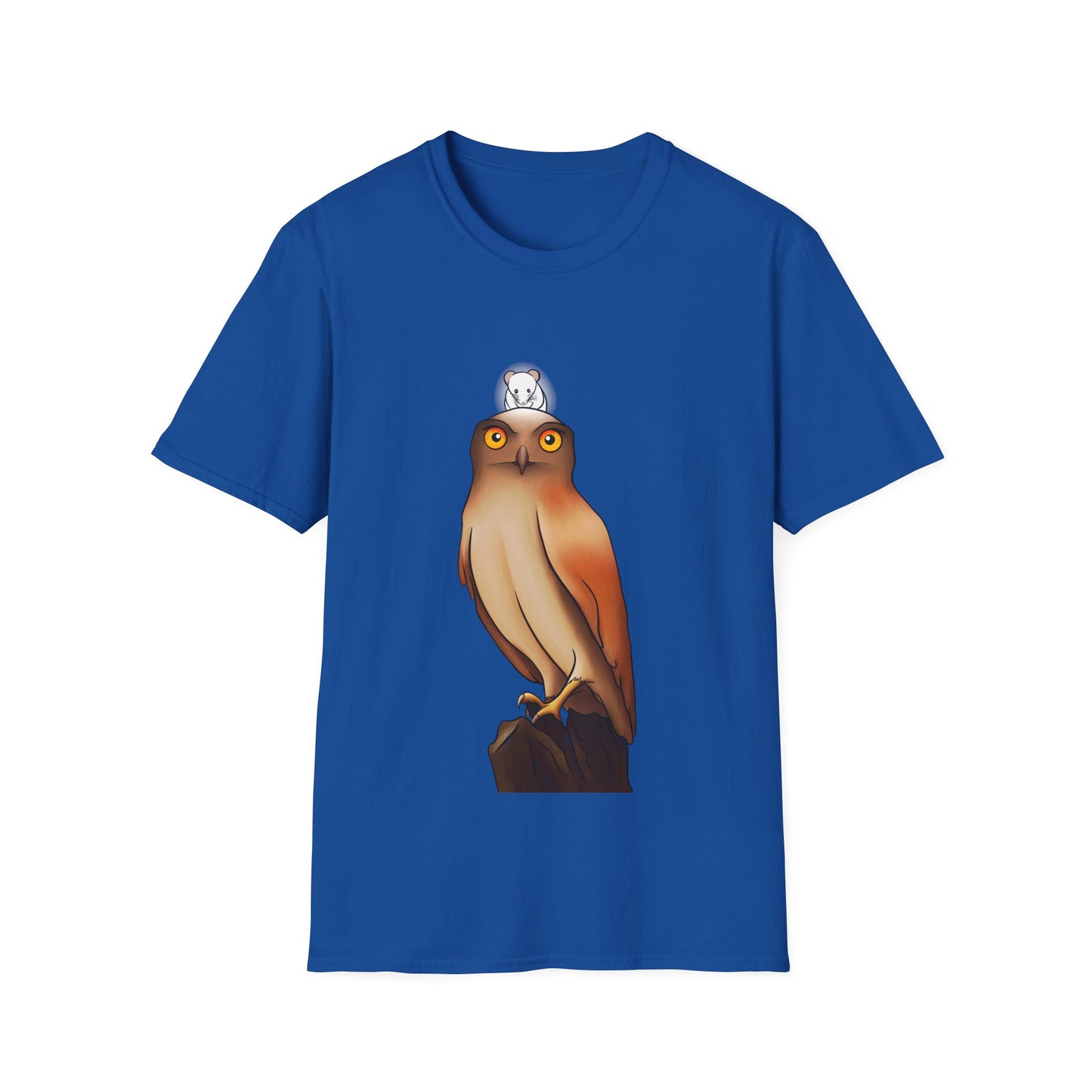 Owl T-Shirt with award-winning “Eyes of Wisdom” artwork. Nature lover, funny, statement piece shirt.