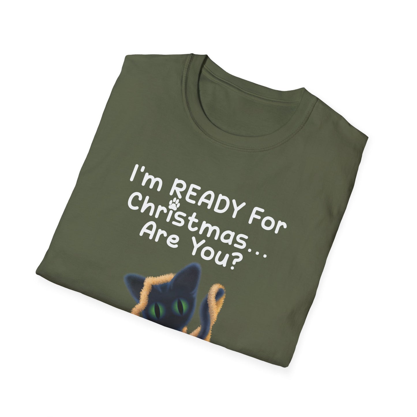 Christmas Cat T-Shirt, Funny Holiday Tee, Unisex Shirt for Cat Lovers, Festive Apparel Gift, Cute Christmas Outfit
