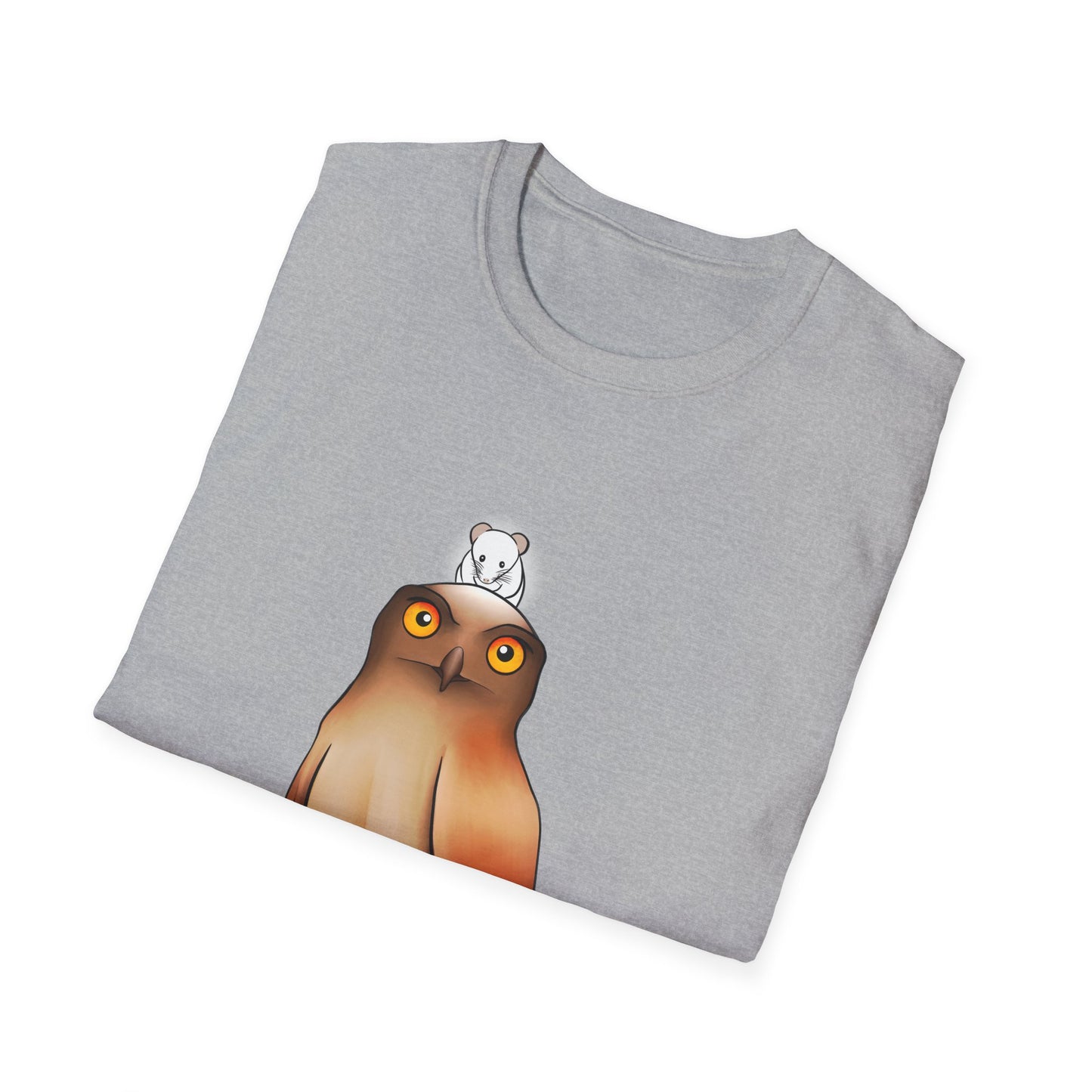 Owl T-Shirt with award-winning “Eyes of Wisdom” artwork. Nature lover, funny, statement piece shirt.
