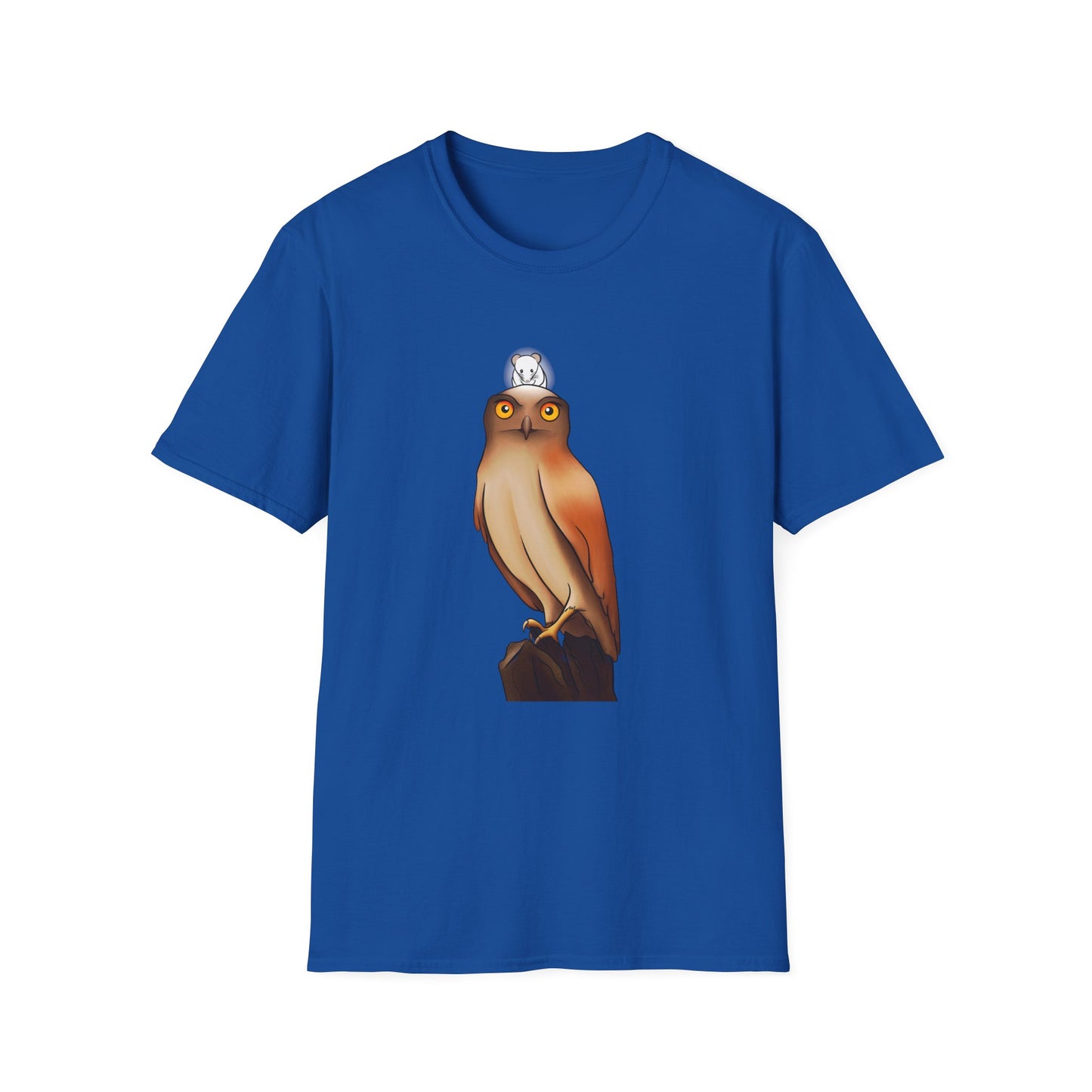 Owl T-Shirt with award-winning “Eyes of Wisdom” artwork. Nature lover, funny, statement piece shirt.