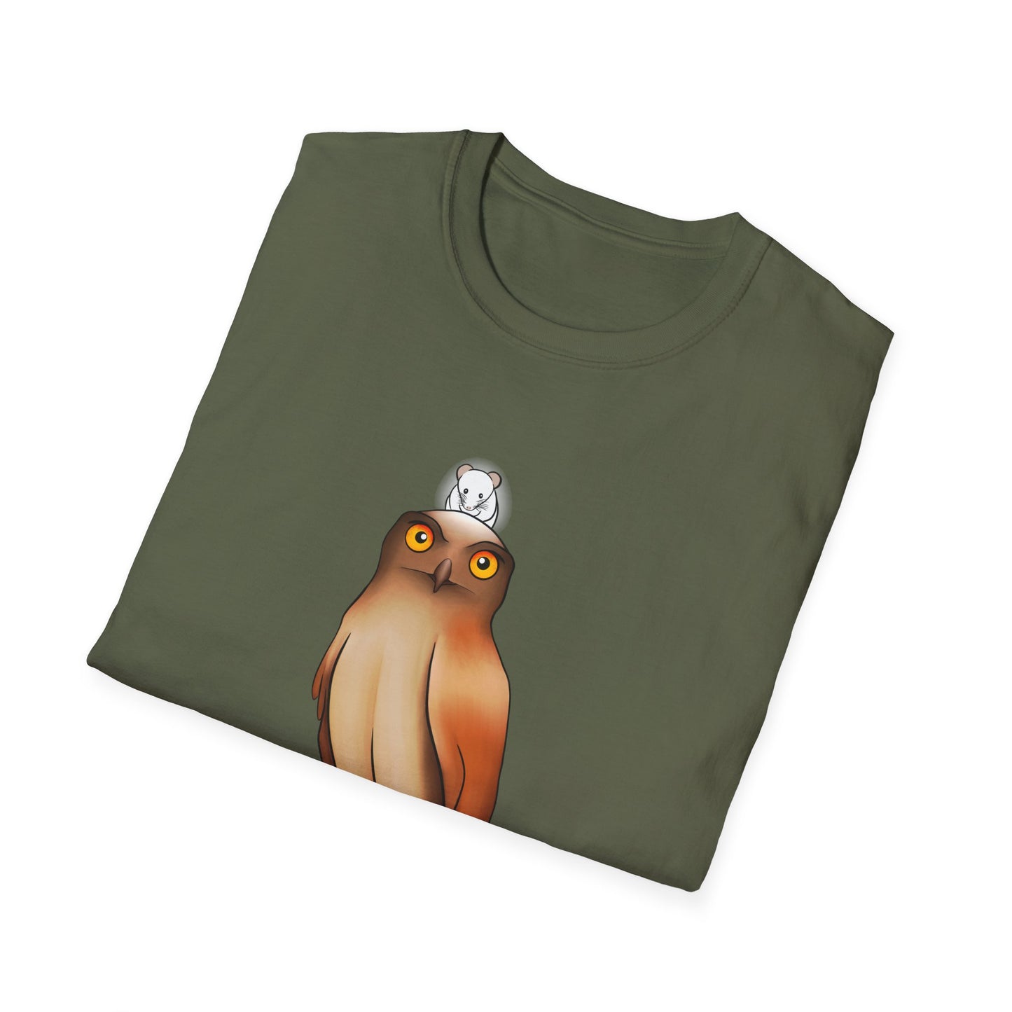 Owl T-Shirt with award-winning “Eyes of Wisdom” artwork. Nature lover, funny, statement piece shirt.