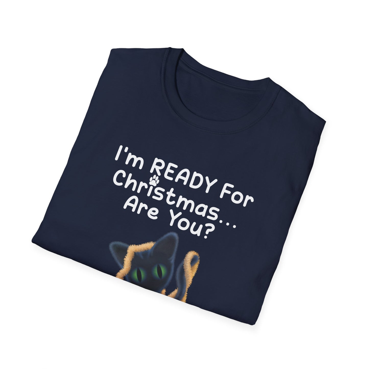Christmas Cat T-Shirt, Funny Holiday Tee, Unisex Shirt for Cat Lovers, Festive Apparel Gift, Cute Christmas Outfit