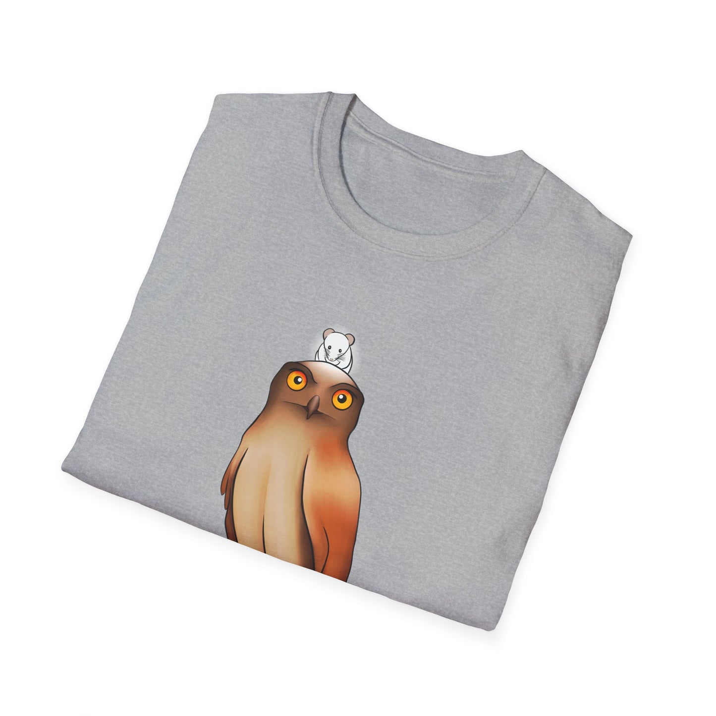 Owl T-Shirt with award-winning “Eyes of Wisdom” artwork. Nature lover, funny, statement piece shirt.