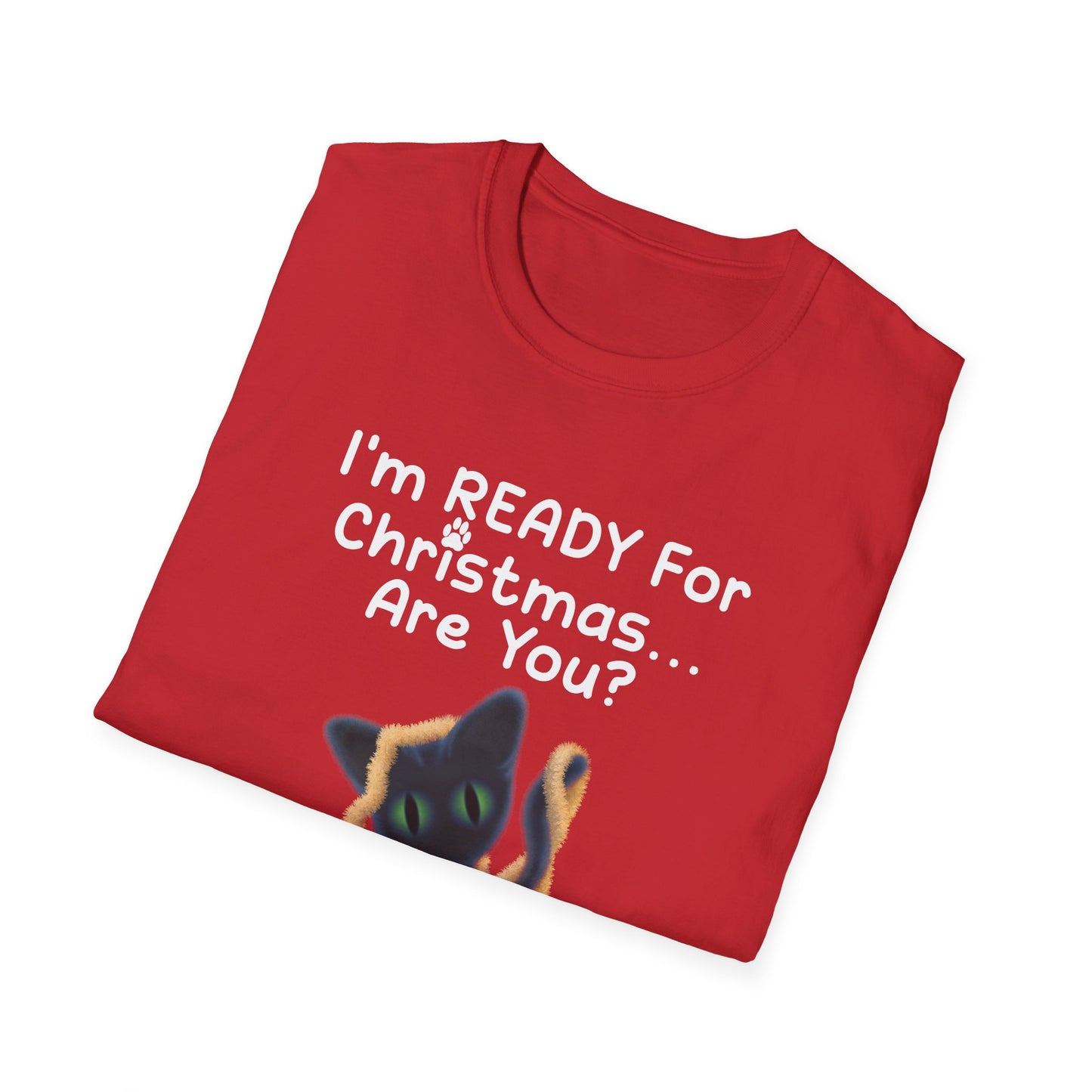 Christmas Cat T-Shirt, Funny Holiday Tee, Unisex Shirt for Cat Lovers, Festive Apparel Gift, Cute Christmas Outfit