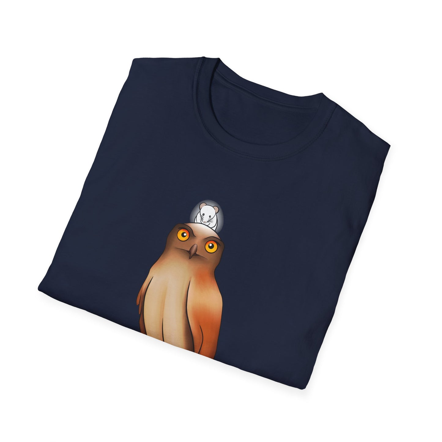 Owl T-Shirt with award-winning “Eyes of Wisdom” artwork. Nature lover, funny, statement piece shirt.