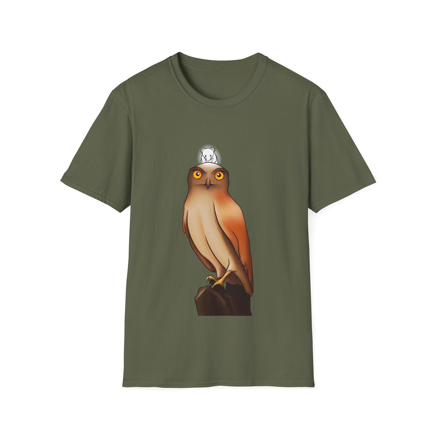 Owl T-Shirt with award-winning “Eyes of Wisdom” artwork. Nature lover, funny, statement piece shirt.