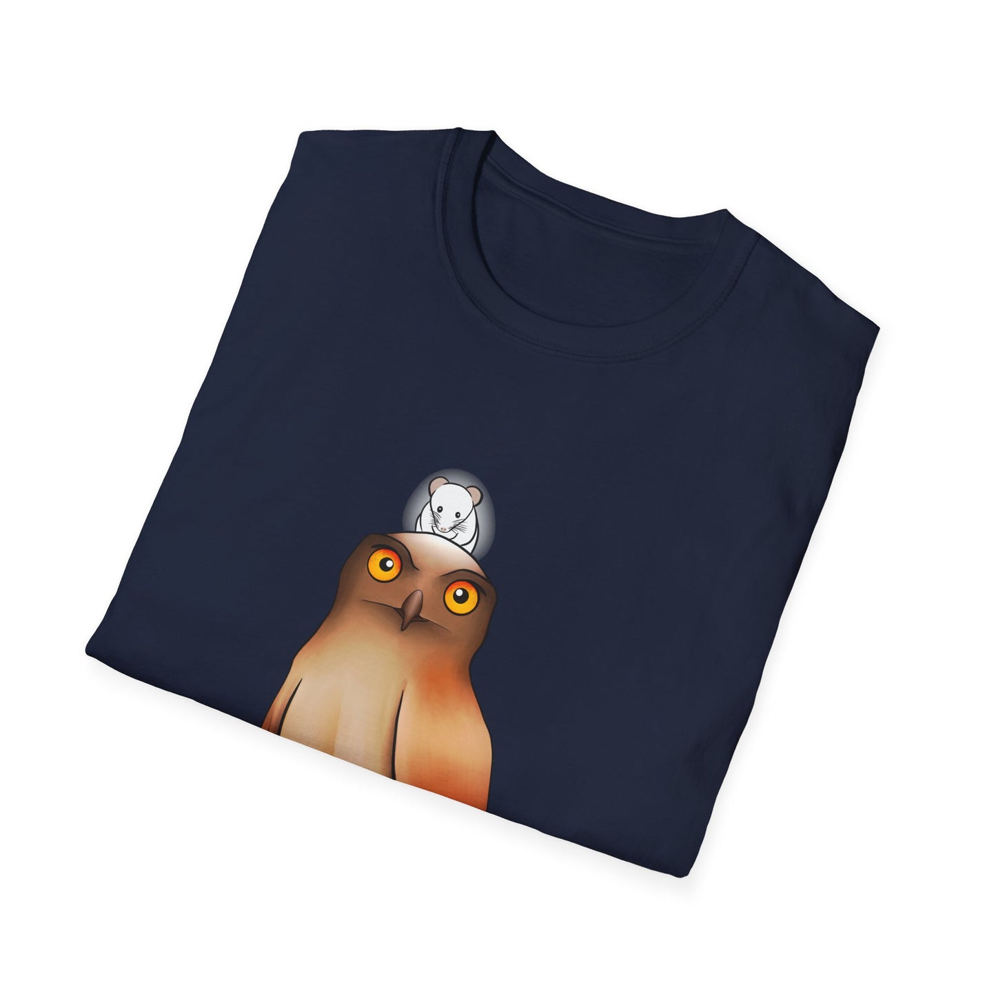Owl T-Shirt with award-winning “Eyes of Wisdom” artwork. Nature lover, funny, statement piece shirt.