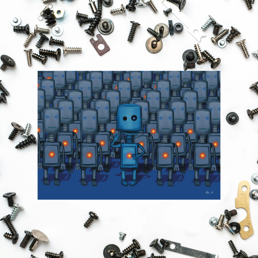 Robot Printable Greeting Card