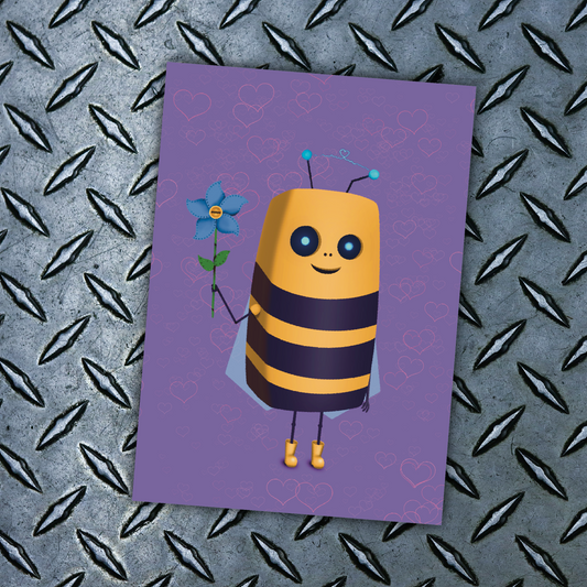 Bumblebot Printable Greeting Card