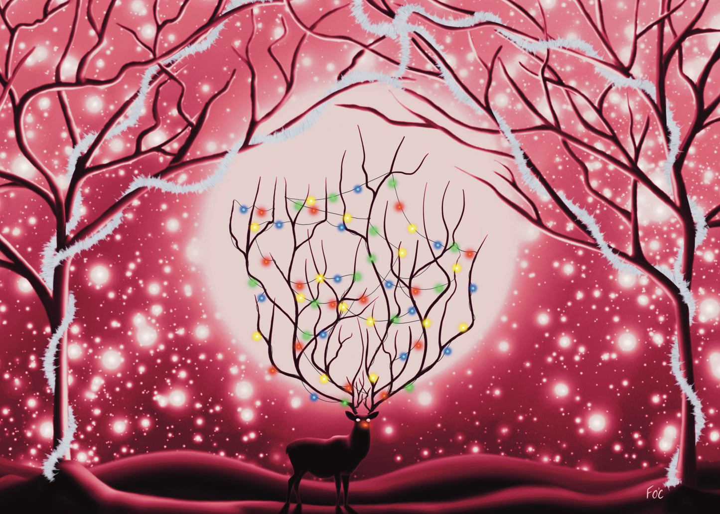 Printable Solitary Observer Christmas Greeting Card, 3 Colours